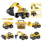 Yahoo! Yahoo!ショッピング(ヤフー ショッピング)ADULi 子供の初めてのカーラボ DIY組み立て車おもちゃ 104pcs 建設車両6只 工事現場シリーズ