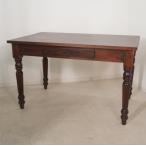 【送料無料】アンティーク調 ミンディ無垢 引き出し2杯 木製 ダイニングテーブル W120cm ウォールナット