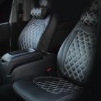 ハイエース シートカバー 200系 H16.8- S-GL ダイヤキルト ブラックレザーxホワイトステッチ LUNA ルナ HSC02