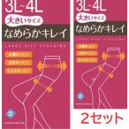 大きいサイズのストッキング選べる2枚セット 3L 4L ゆったり ラクチン のびーる レディース 黒ブラック OL お仕事 在宅 まとめ買い 春 パンスト