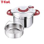 T-fal(ティファール) 圧力鍋 6L IH対応 4~6人用 ワンタッチ開閉 クリプソ ミニット イージー ルビーレッド P4620769