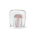 ガラス オブジェ クラゲ Jellyfish Twisted Leg Square Pink スクエア ピンク ペーパーウェイト 置物 インテリア 癒し 玄関 手作り