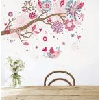 ウォールステッカー ブロッサムオブラブ 壁シール ピンクの花と小鳥 リーフ ハート 結婚式ギフト 送料無料