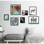 ウォールステッカー しまうま ストライプアート 壁飾り シール 写真枠 フレーム 動物 賃貸 窓ガラス可 送料無料