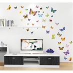ショッピングウォールステッカー ウォールステッカー 色とりどりの蝶々 バタフライ シール 綺麗な ちょう 壁面 小物 スマホ 送料無料