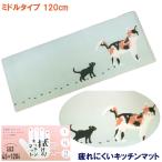 ネコミャオ三毛猫キッチンマットカー...