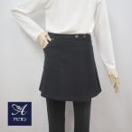 オーバー スカート ストレッチ 巻きスカート　ラップスカート　黒　 Aラインシルエット　ウェスト調節可　メール便対応　ジャージ素材 ミニスカート　M L LL