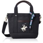 ビバリーヒルズポロクラブ  キャンバストートバッグ ショルダーストラップつき  BH1006N ブラック×ホワイト