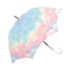 (長期欠品中、予約販売)長傘 レディース ミルキートーン マルチ アンブレラ SKY UVカット 雨傘 ジャンプ グラスファイバー クラックス