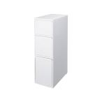 (欠品)like-it キッチン収納 すき間 引出し ワイド 3段 約幅25.5x奥46.5x高82cm オールホワイト 日本製 MS-111DL ライクイット D2408