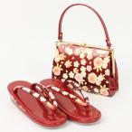 草履バッグセット　花柄金彩草履バッグセット