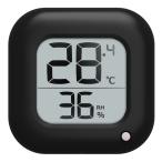 オーム電機 デジタル温湿度計黒 TEM-100B-K