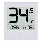 オーム電機 時計付き温湿度計　200B−W TEM−200B−W