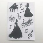 ウォールステッカー 音符BK 2P