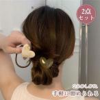 シュシュ 大きめ ヘアゴム ハート 2色 シンプル 秋冬 大人 韓国風 ファッション かわいい オフィス おしゃれ レディース まとめ髪 髪飾り