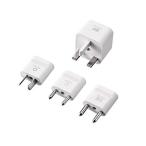  Elecom использующийся в других странах источник питания переходник 4 вида комплект (SE/C/O/BF) 2 -слойный безопасность проект T-HPSETWH белый 