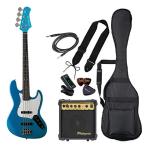 PhotoGenic エレキベース 初心者入門ライトセット JBタイプ JB-240/MBL メタリックブルー [ソフトケース/シールド/アンプ