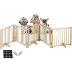 SUNHOO 犬用ゲート木製 ペットゲート ペットフェンス 犬用フェン 階段ゲート 置くだけ木製バリア 出入り口や階