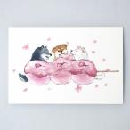  весна ..... весна открытка ... Sakura ......(c). рисовое поле лето . почтовая доставка . собака siba собака данго весна. открытка 