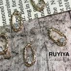 （ネコポス○）RUYIYA（ルイーヤ）：メタルパーツ1464 ジュエリーアンティークフレームB／ゴールド 6x10mm（5個）