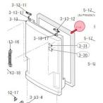 シャープ 冷蔵庫用冷蔵室ドアパッキン 2013921106