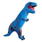 インフレータブル恐竜インフレータブルティラノサウルスコスチュームクリスマス、大人用ハロウィンコスプレ服 (青)