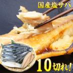 塩さば 国産 約80g×10切れ 鯖 サバ 送料無料 おうちご飯 ご飯のお供 魚