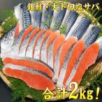 甘塩銀鮭 切り身 大トロ塩さば 2kg セット 各1kg 送料無料 鯖 サバ さば サケ 同梱 さけ 鮭 魚 グルメ