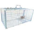 飼い猫専用 ネコ専用 保護器 踏板式 日本製 猫の保護器 アニマルキャッチャー M 踏み板式 小動物捕獲器 W280×H280×D650mm 丸十金網 No.266