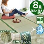 カーペット 約8畳 夏 い草 ラグ 和風 アジアン 正方形 カーペット 緑 ラグマット 奥川
