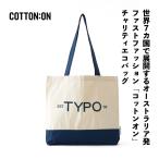 エコバック かわいい おしゃれ インポート ネイビー COTTONON 海外ブランド トート コットン TYPO
