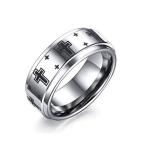 ジュエリー アクセサリー タングステン リング 指輪 メンズ 8mm 高級 銀色 シルバー 十字架指輪 平打つ  23号キャンペーン