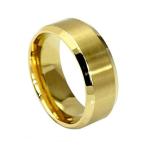 HOTALU リング メンズ レディース 人気 アクセサリー指輪 結婚 エンゲージ チタン 8MM ゴールド 19サイズ  ゴールド