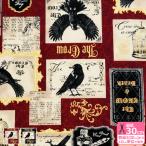 Classic Black Crow ブロード カラス柄 カラス クラシック ゴールドインク ミステリアス ブロード生地 生地 布 AP61904H-1 数量3(30cm)から10cm単位 9687