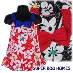 【訳アリ：在庫処分・汚れ 等】 SUPER BOO HOMES 女児水着 ワンピース ブタ×フラワー総柄 子供 キッズ 女児 水着 100-130cm 【送料無料】