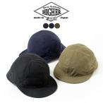 HIGHER ハイヤー C/Nバックサテン 2way CAP 帽子 シャーロックキャップ メンズ レディース 日本製 黒 紺 カーキ オリーブ コットン 綿 ナイロン