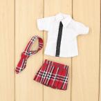 1/6 ブライス人形 着せ替え 白いシャツ チェック柄スカート チェック柄ズボン BJD DIY アクセサリー with skirt