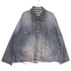 DOUBLET ダブレット CUT OFF DENIM COVERALL 24AW47BL204 カット オフ デニム カバーオール ブラック ブルゾン オーバーサイズ ジャケット アウター サイズM
