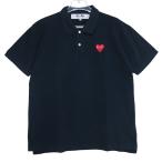 PLAY COMME des GARCONS プレイ コムデギャルソン HEART POLO SHIRT AZ-T006 AD2021/6 ハート ポロ シャツ ネイビー ショートスリーブ 半袖 サイズXL