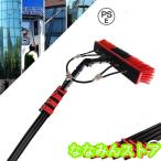 高所掃除ブラシ 散水ブラシ 3.6m~9m 給水伸縮ブラシ 外壁掃除 35Cmブラシヘッド 窓ガラス/壁掃除 高所ワイパー 超ロングポール 業務用 軽量 取り外しが簡単