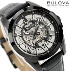 ブローバ クラシック 自動巻き 腕時計 ブランド メンズ オープンハート BULOVA 98A304 アナログ ブラック 黒