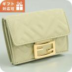 フェンディ 三折財布小銭入付き コンパクト レディース ブランド FENDI レザー 8M0395 カーキ ウォレット 高級 おしゃれ プレゼント 実用的