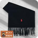 本日+16倍 ポロラルフローレン POLO RALPH LAUREN マフラー PC0476-001 メンズ レディース BLACK ブラック レッド刺繍