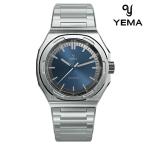 イエマ アーバントラベラー2025 自動巻き 腕時計 ブランド メンズ YEMA YWTR25-GMS アナログ ブルー フランス製