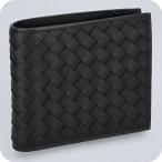 本日+6倍 ボッテガ・ヴェネタ 二つ折り財布 メンズ ブランド BOTTEGA VENETA イントレチャート レザー 193642 V47W1 8803 ブラック