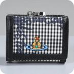 ヴィヴィアン ウエストウッド 三つ折り財布 レディース ブランド Vivienne Westwood ギンガム がま口 ロゴ 51150034W W011T O302
