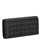 ボッテガ・ヴェネタ 二つ折り財布 二折財布 レディース ブランド BOTTEGA VENETA 666935-V3UH2 8425 ブラック/ゴールド