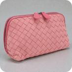 ショッピングヴェネタ 中古 ボッテガヴェネタ ポーチ レディース ブランド BOTTEGA VENETA イントレチャート レザー 132534 ピンク バッグ