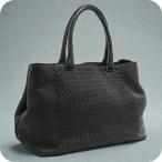 ショッピングbottega 中古 ボッテガヴェネタ トートバッグ メンズ ブランド BOTTEGA VENETA イントレチャート レザー ブラック バッグ