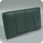 ショッピングヴェネタ 中古 ボッテガヴェネタ 長財布ラウンドファスナー レディース ブランド BOTTEGA VENETA カセット ジップアラウンドウォレット グリーン